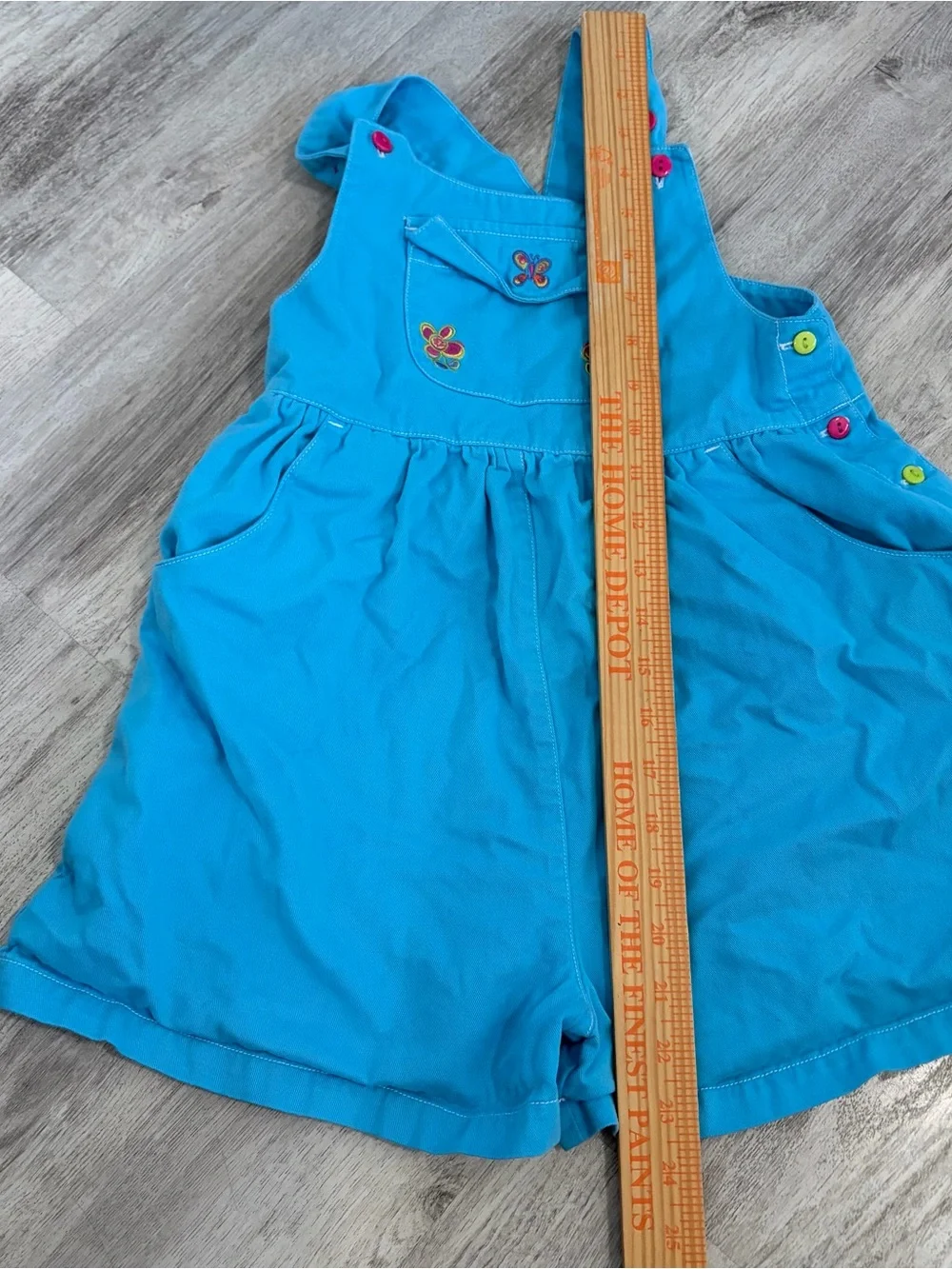 Gymboree Turquoise Girls' Short Overalls with Colorful Buttons